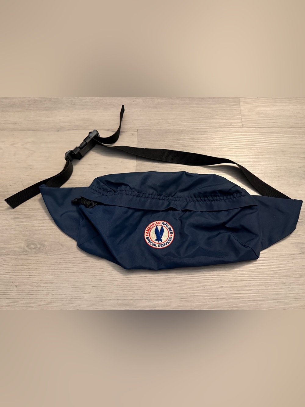 Blue American Airlines Special Services Belly Fanny Bag Pack Employee Vintage